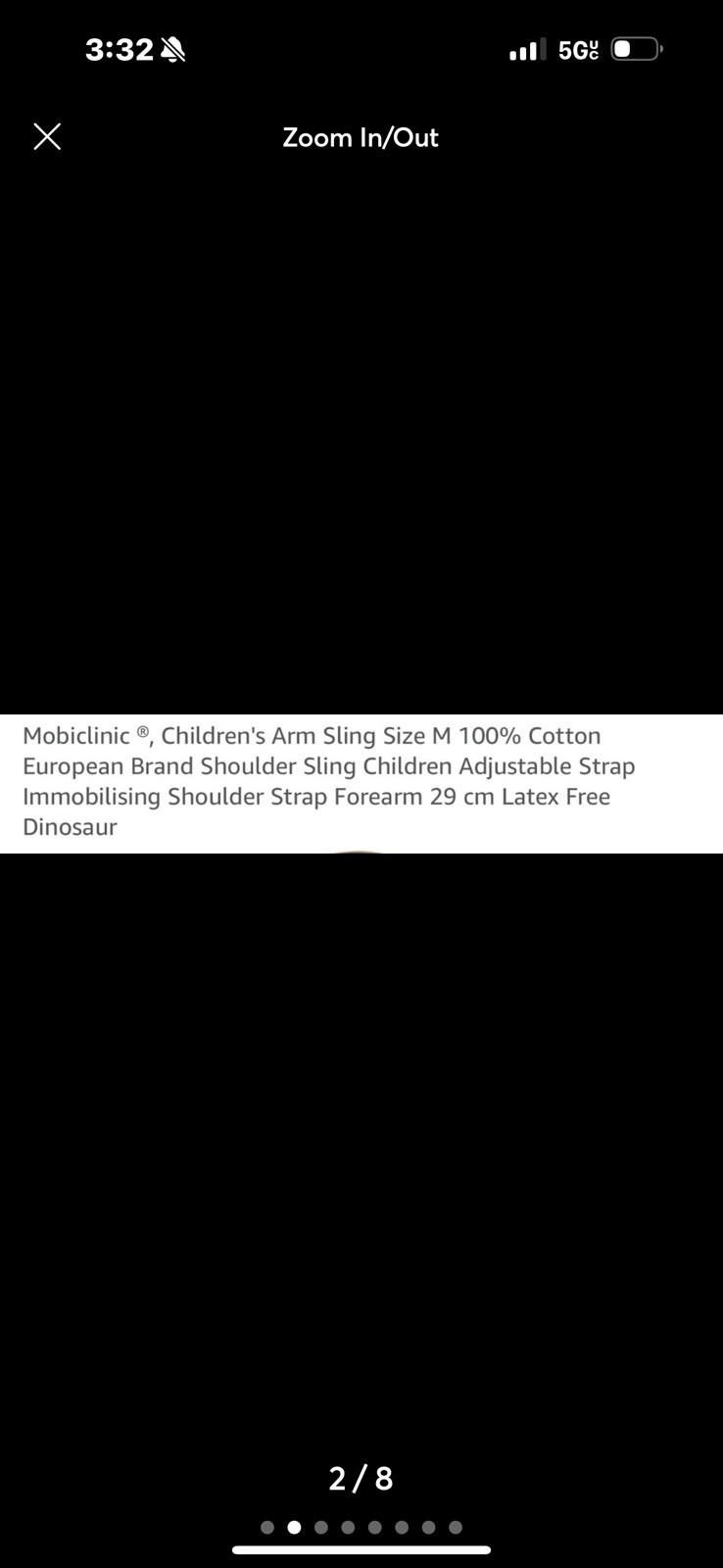 Mobiclinic Child Arm Sling med(11.417”) 6”h Dinosaur Print Washable New