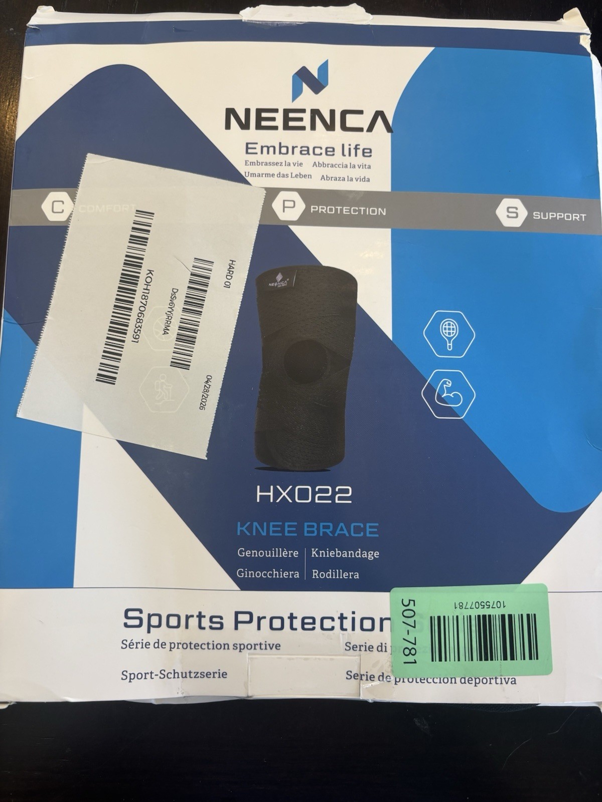 NEENCA Professional Knee Brace For Knee Pain Black Adult Size Large HX022