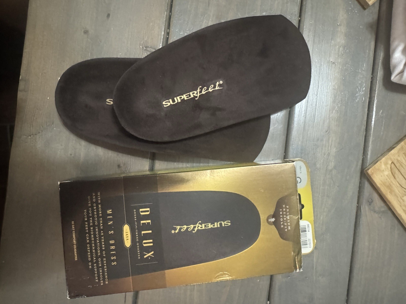 Superfeet Delux Men’s Dress Insole, 3/4 Length, Size C 5.5-7