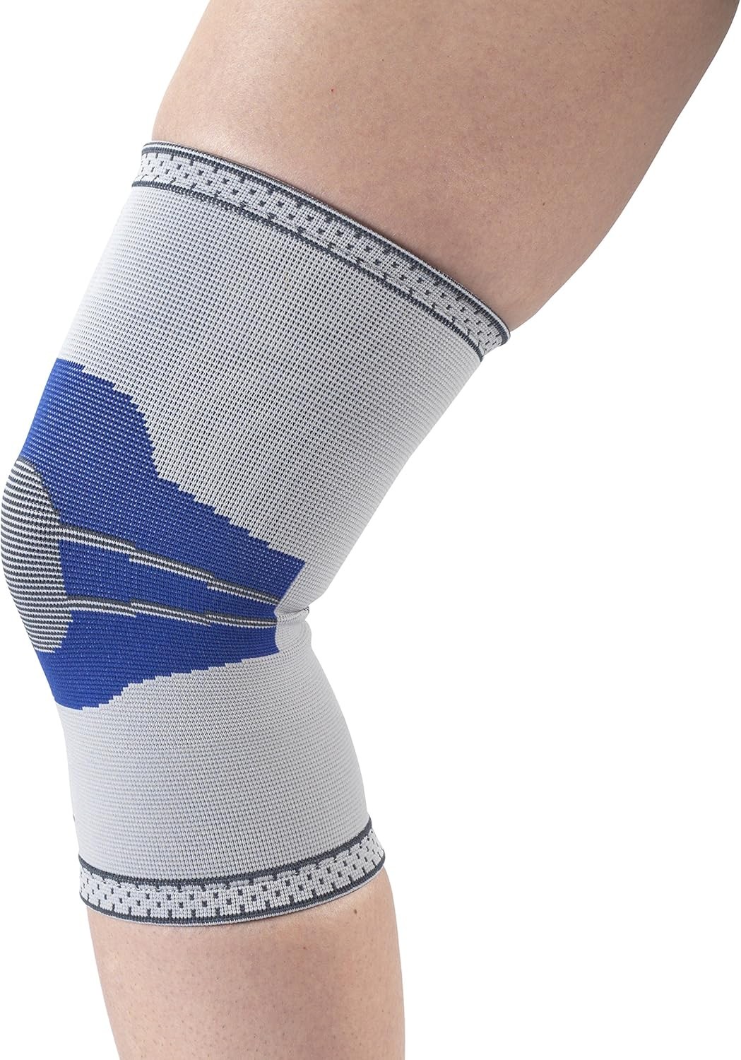Champion Elastic Knee Support Compression Sleeve, Gray, Medium