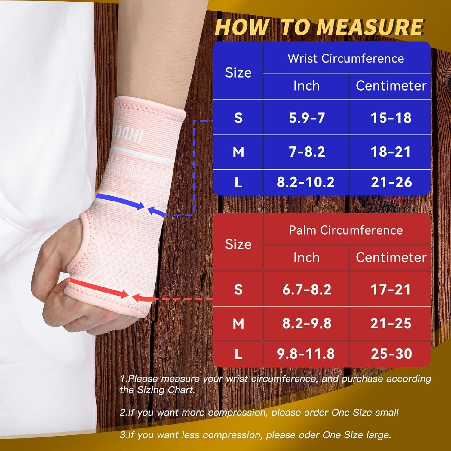 Copper Wrist Compression Sleeve Hand Brace Arthritis Pink Women Men 1 Pair