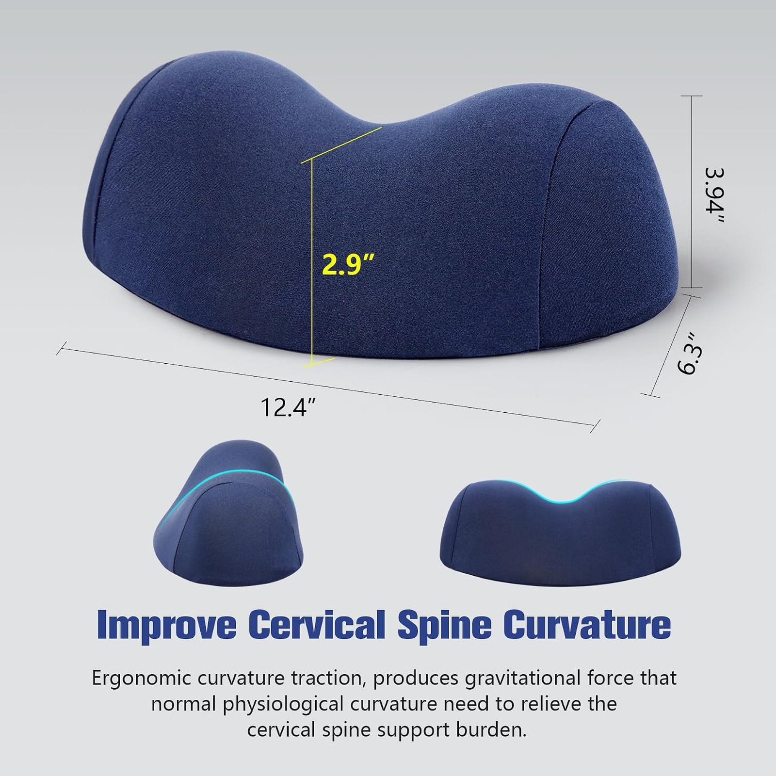 Small Cervical Traction Pillow, Neck Support Pillow, Memory Foam, Ergonomic