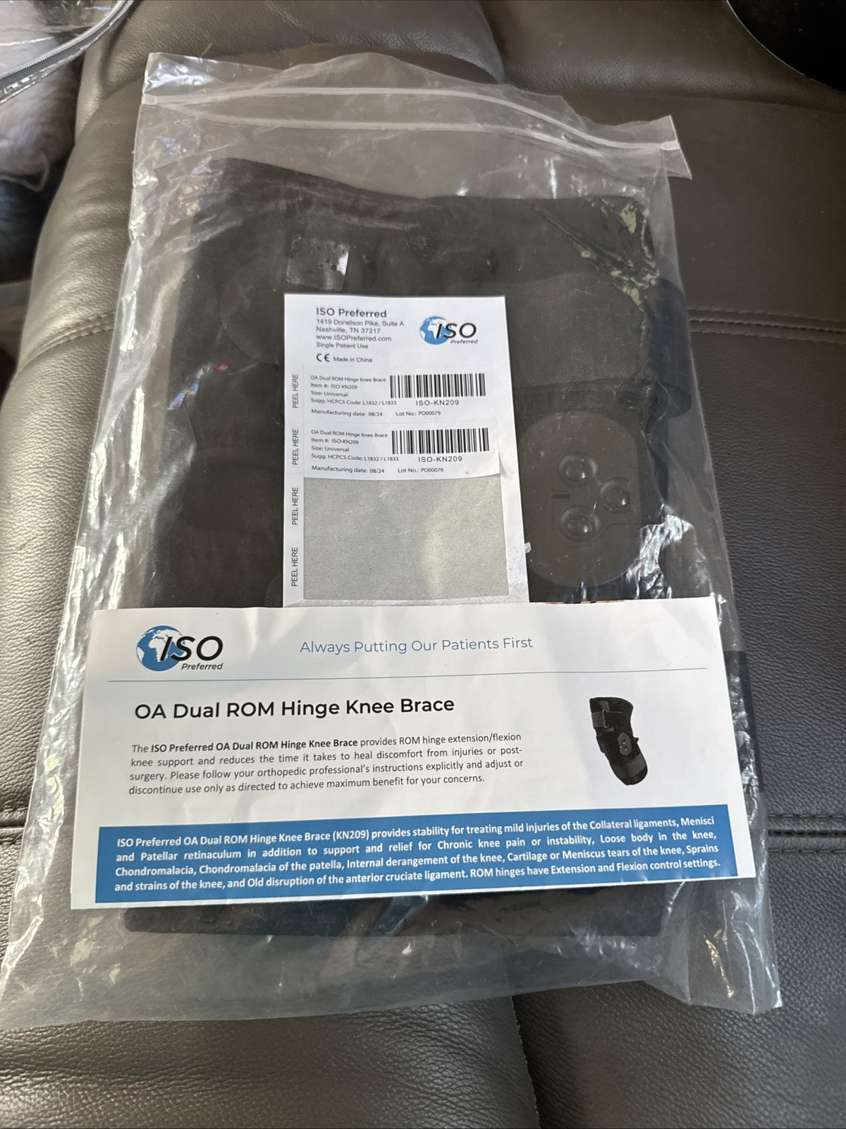 ISO Preferred ISO-KN209 Dual Hinge Knee Brace NEW