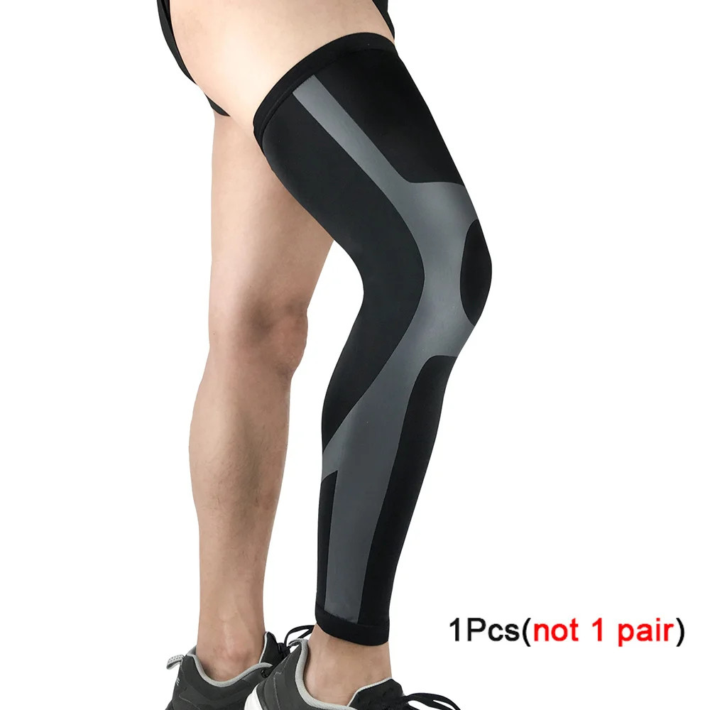 1Pcs Sports Anti-slip Full Length Compression Leg Sleeves Calf Shin Splint