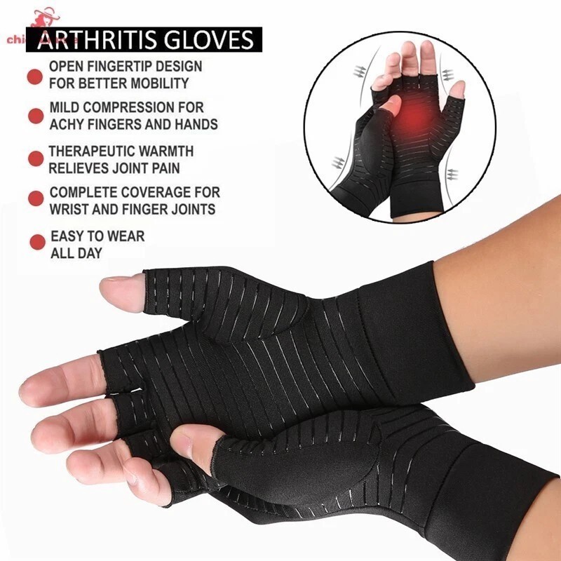 Elastic Warmth Copper Infused Arthritis Gloves |Compression Therapy Gloves 1PAIR
