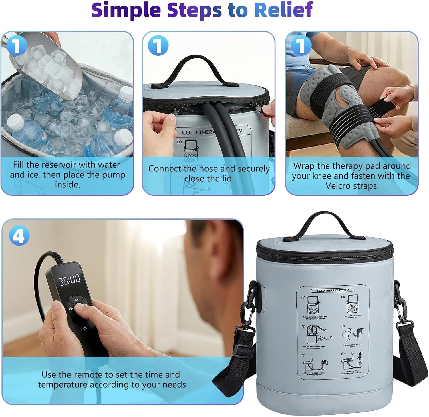 Ice Machine for Knee After Surgery w/Compression, Hip Replacement Cold Therap…