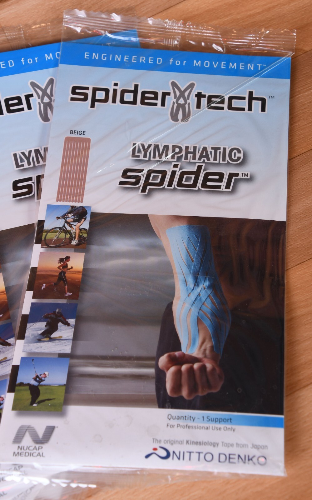 SpiderTech Precut Kinesiology Tape -Lymphatic-5 packs-Large