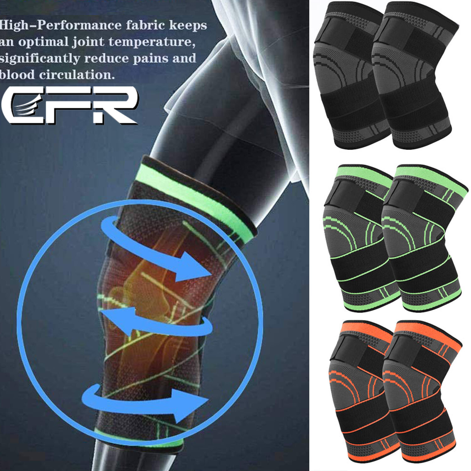 Athletics Knee Support Compression Sleeve Running Sports Brace Joint Pain Relief