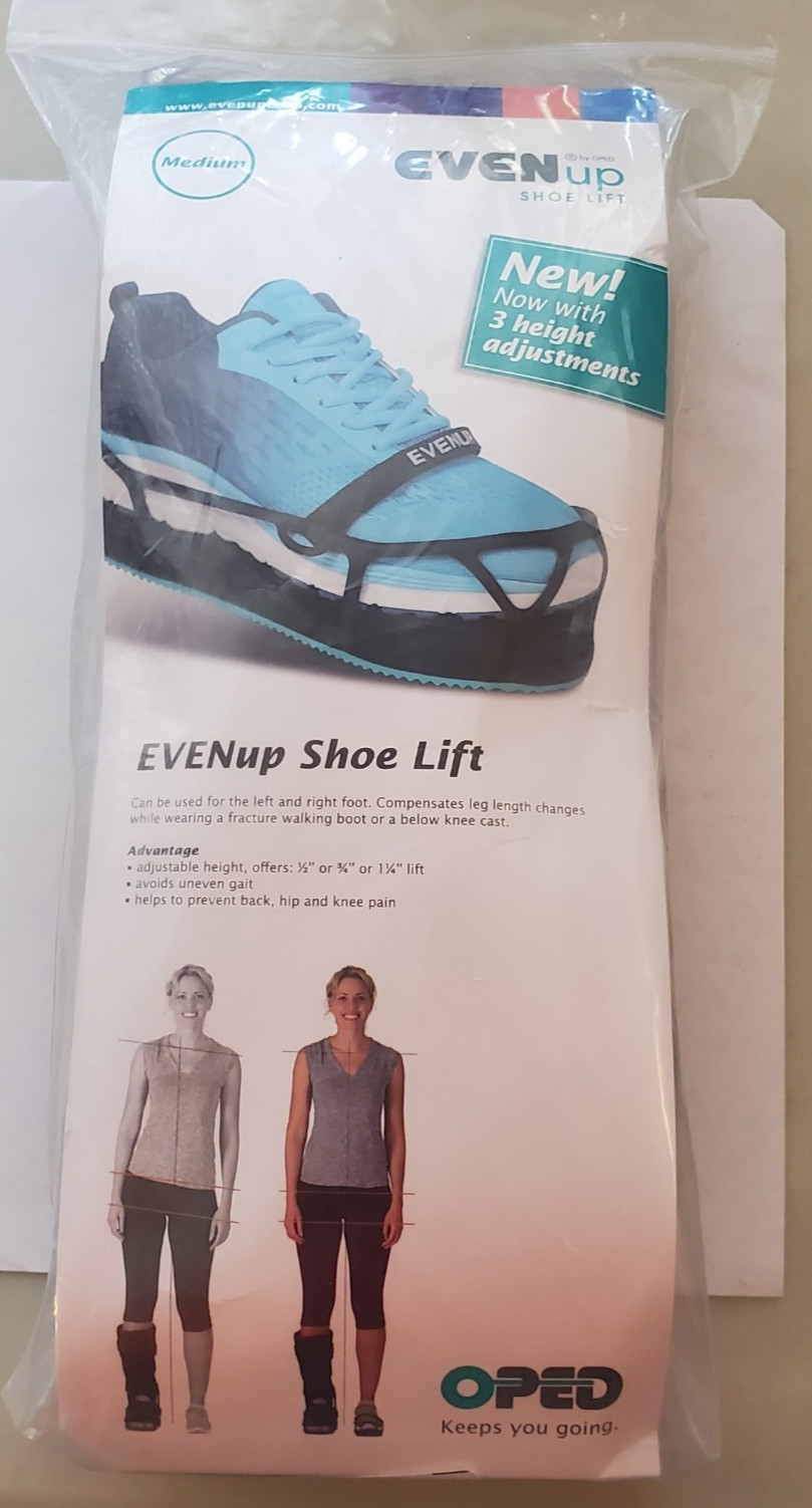 EVEN-Up Shoe Lift, OPED Adjustable Leveler Balancer Medium M 8.5-10.5 W 9-11 New