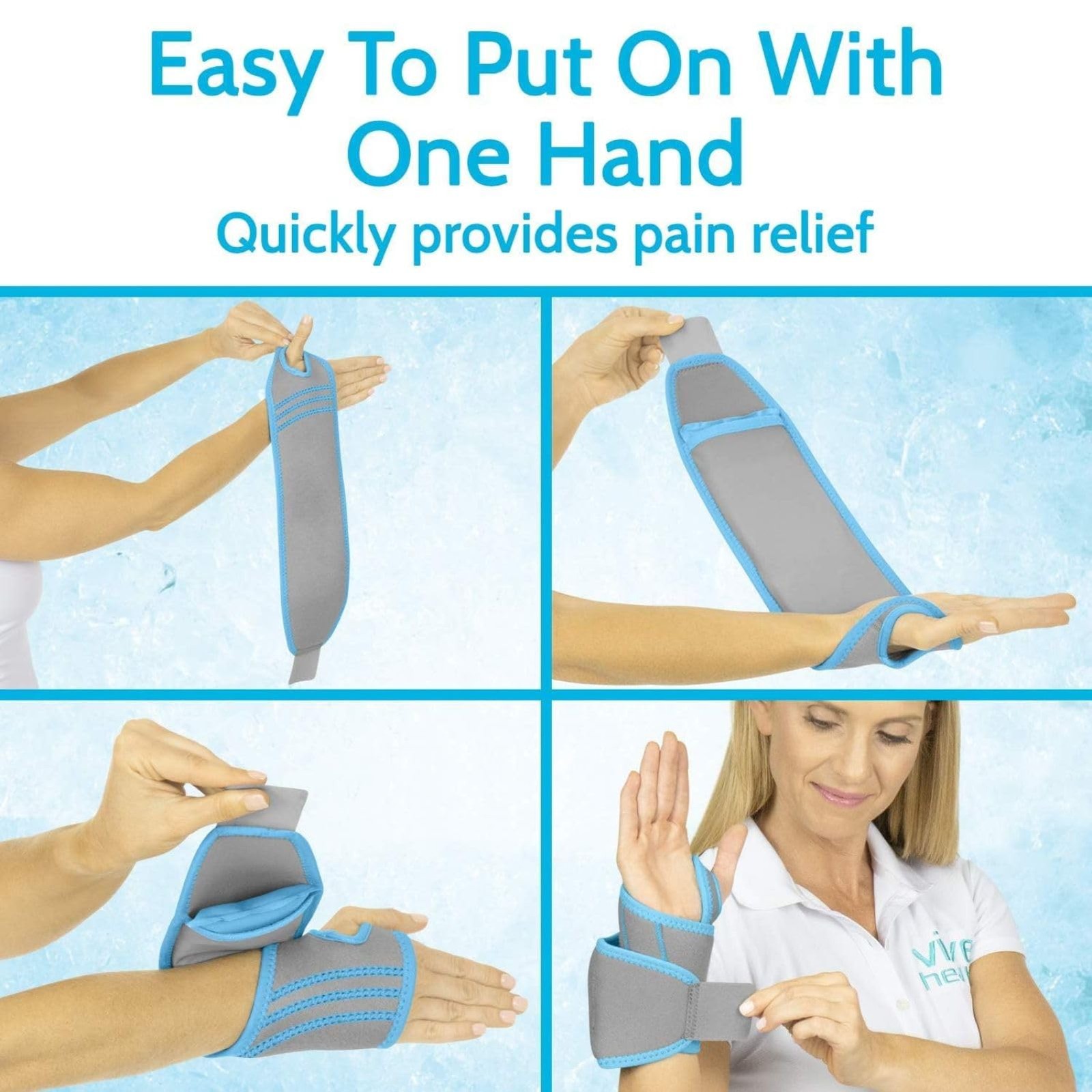 Wrist Ice Pack Wrap – Refreezable Gel Compression Support