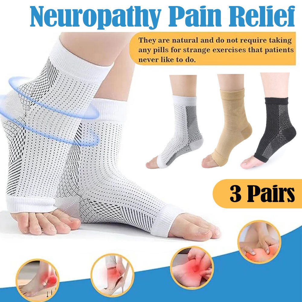 3x Plantar Fasciitis Arch Wrap Support Foot Pain Relief Heel Therapy Socks Brace