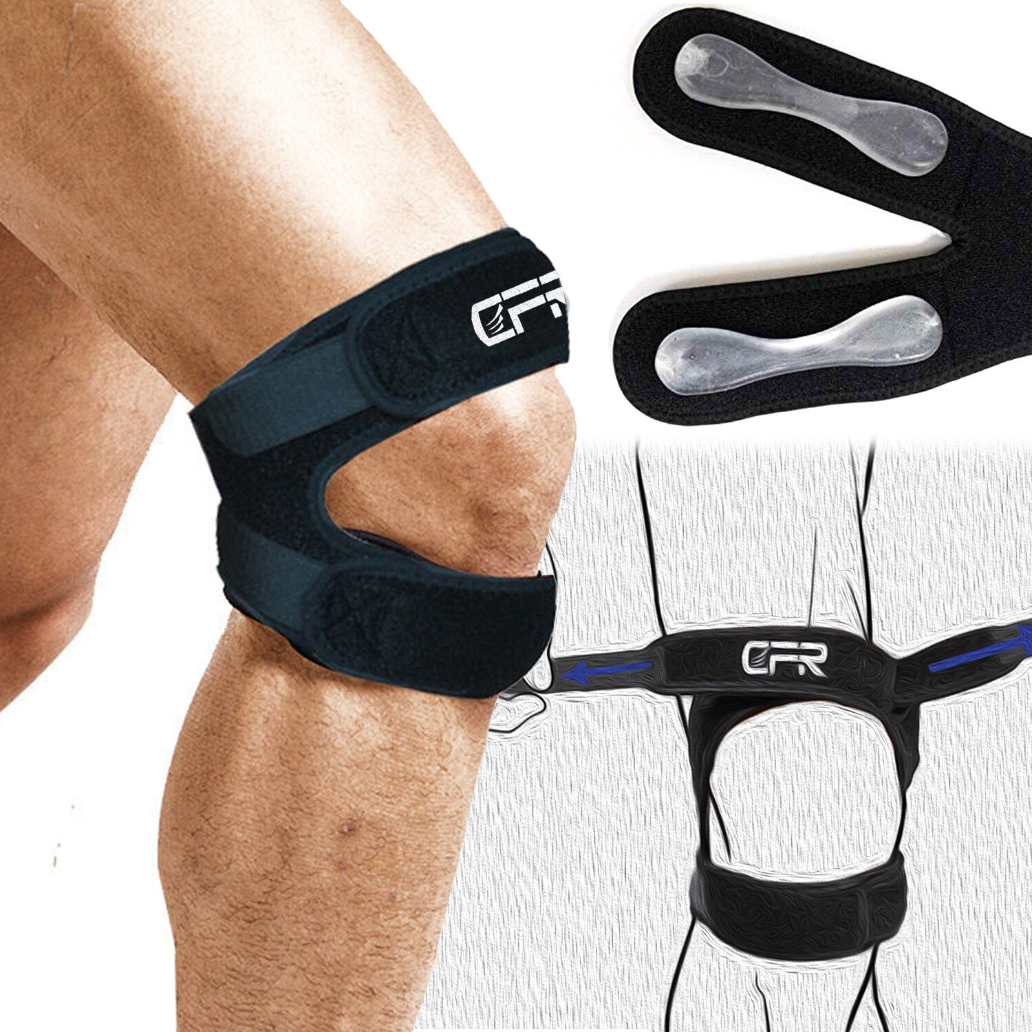 Knee Brace Support Patella Stabilizer Strap Arthritis Tendon Pain Relief Protect