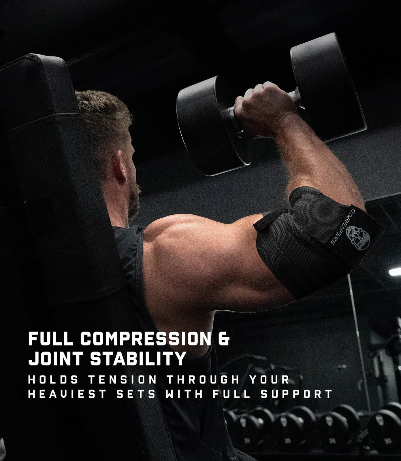 Elbow Support Wraps 40 Inch Compression Sleeve Joint Brace for Powerlifting and