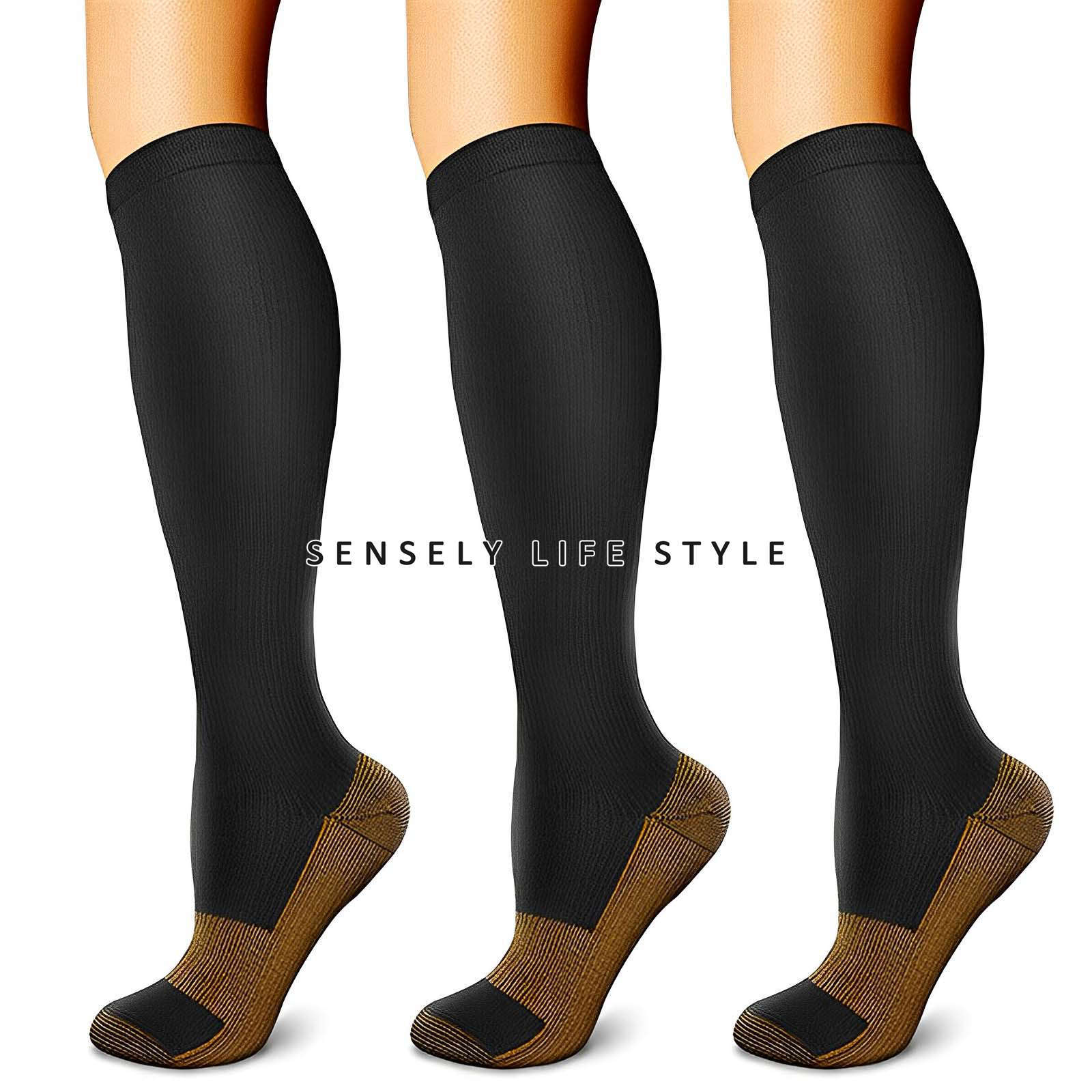 15-20 mmHg Compression Socks Stockings Womens Mens Knee High Dailywear S/M-L/XL