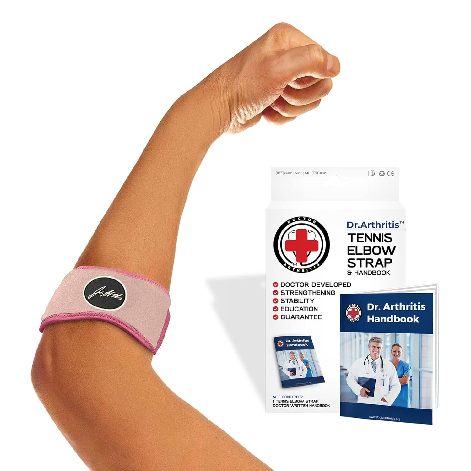 Tennis Elbow Brace & Adjustable Arm Band Support for Pain Relief for Tendonitis,