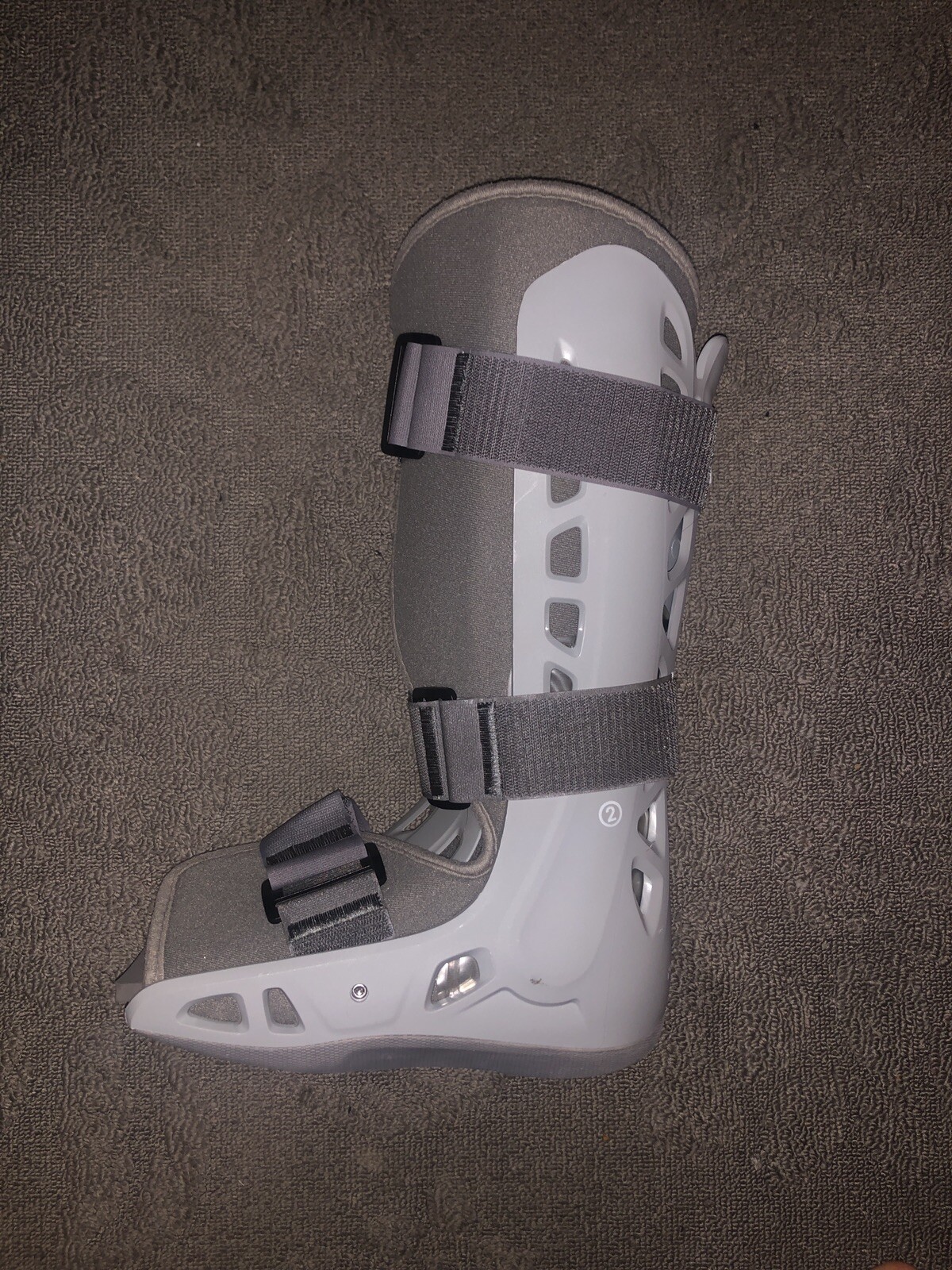 Aircast Boot Adult Medium Gray Foam Walker Brace Walking Inflator Deflator