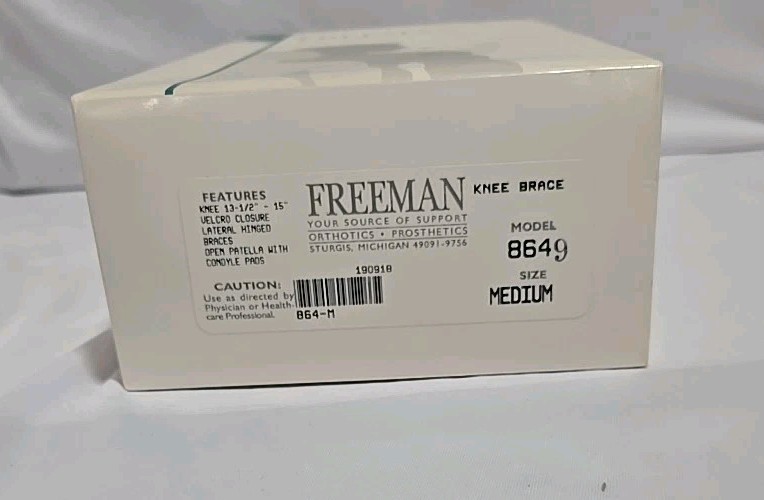 Freeman Model 8649 Knee Brace – Size Medium – Lateral Hinged Support