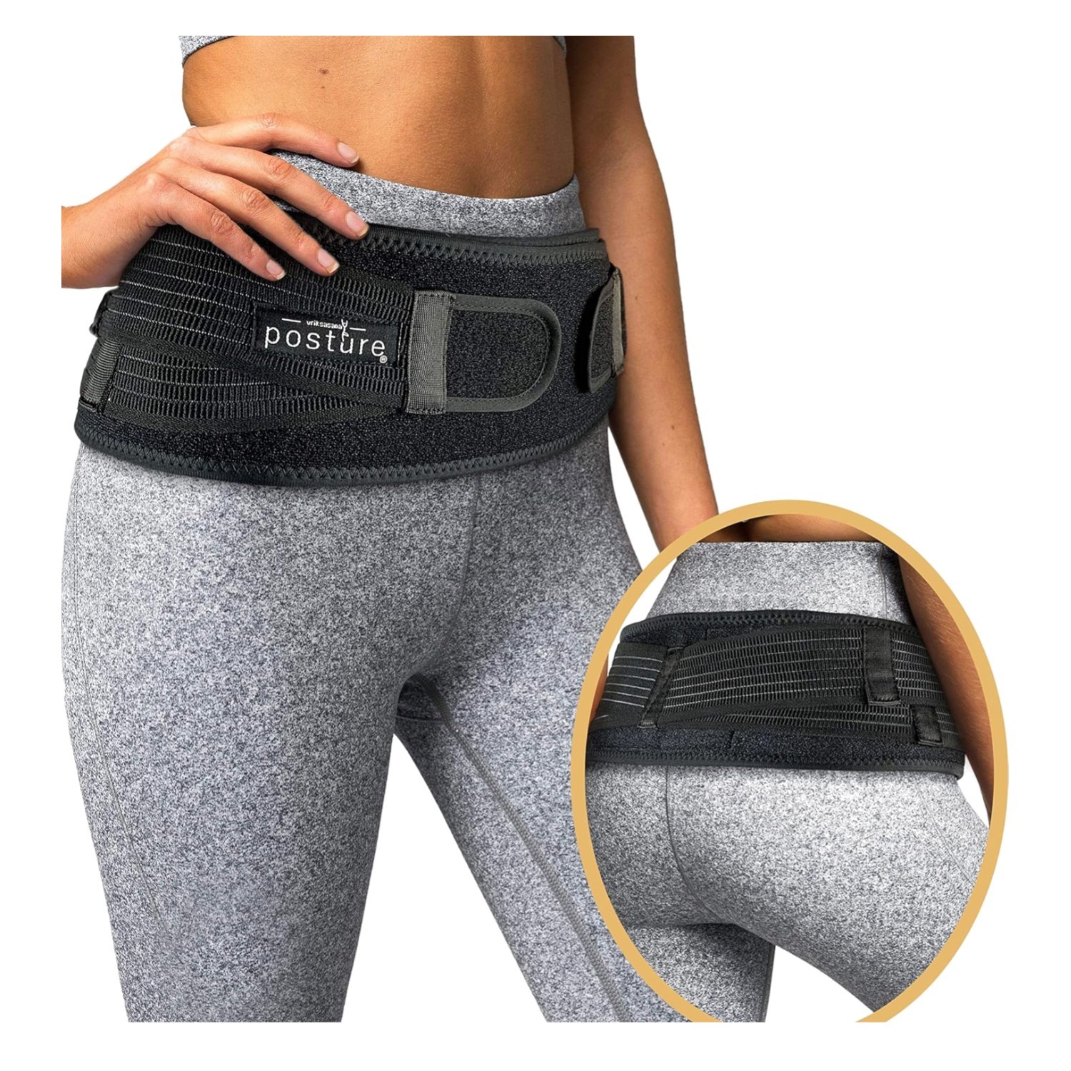 Sacroiliac Hip Belt for Pain Relief | Fits 32-45” | Adjustable Dual Design