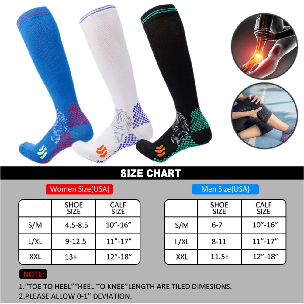 3Pair Medical Compression Socks 15-20mmHg for Men Women Medi-Closed Toe Stocking