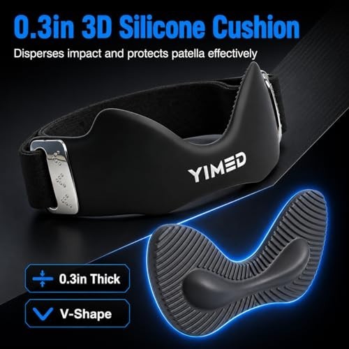 Patellar Tendon Support Strap Silicone Knee Brace for Pain Relief Black