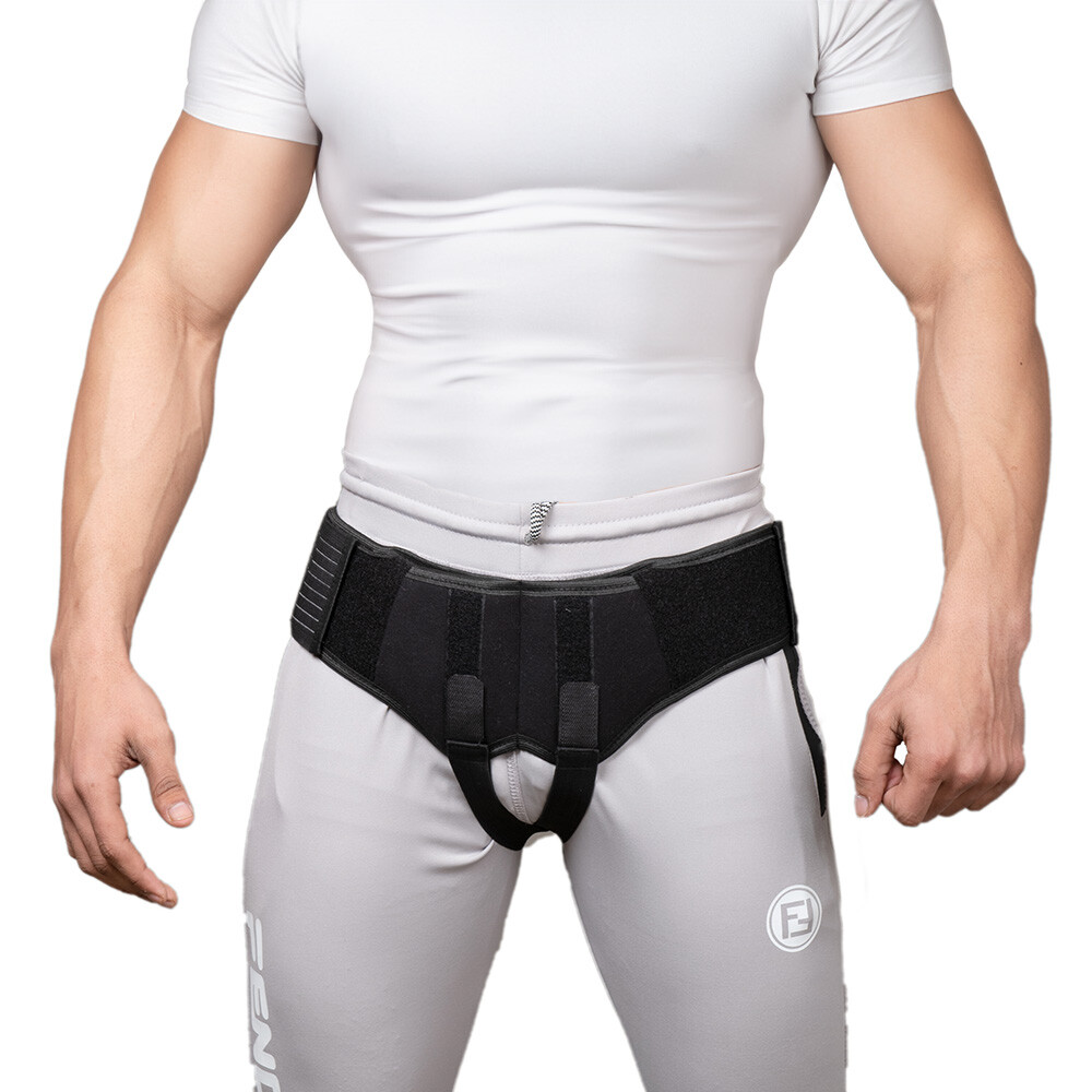 Certified Inguinal Hernia Brace Pressure Truss Groin Guard Double Support Belt