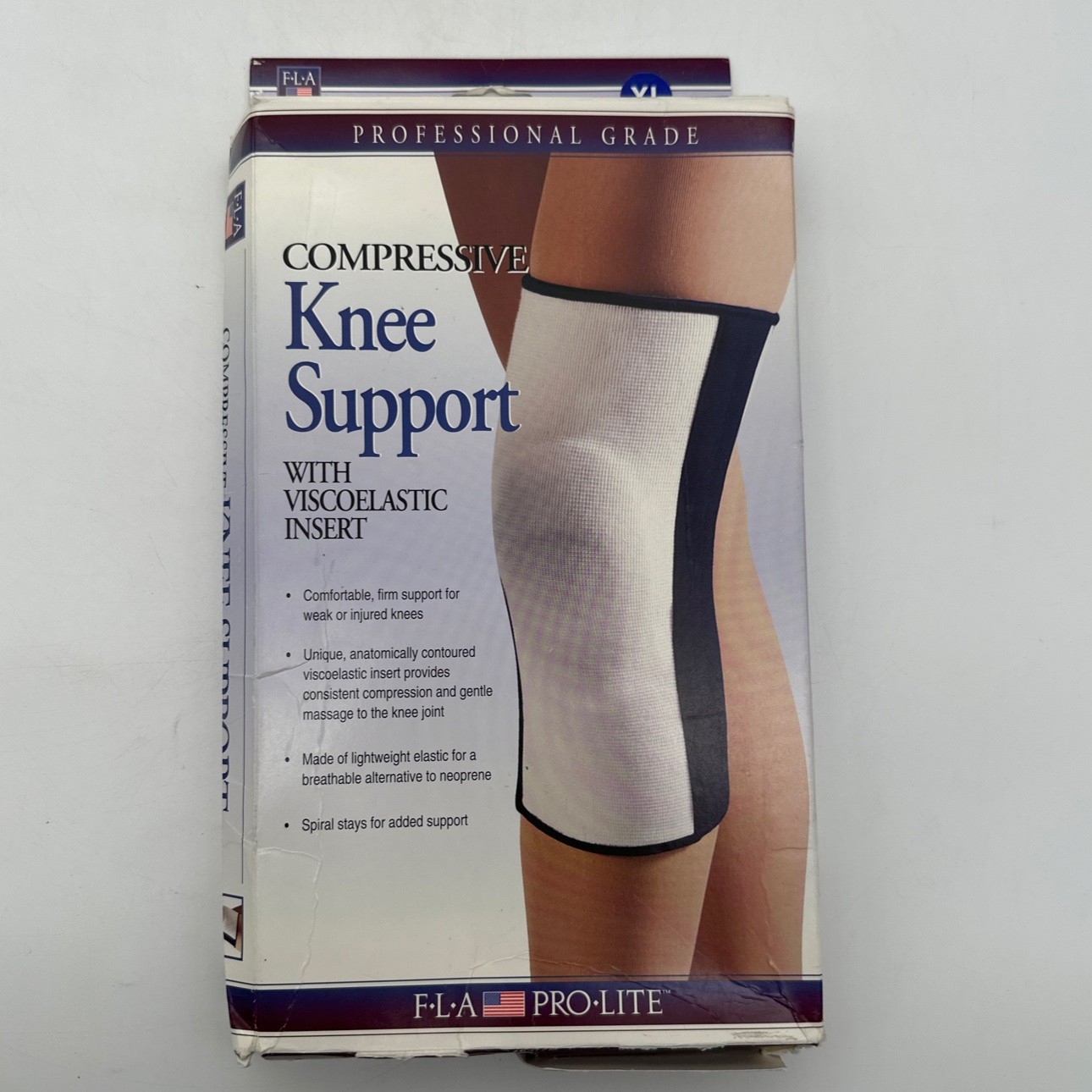 Compressive Knee Support w/Viscoelastic Insert White by FLA Orthopedics