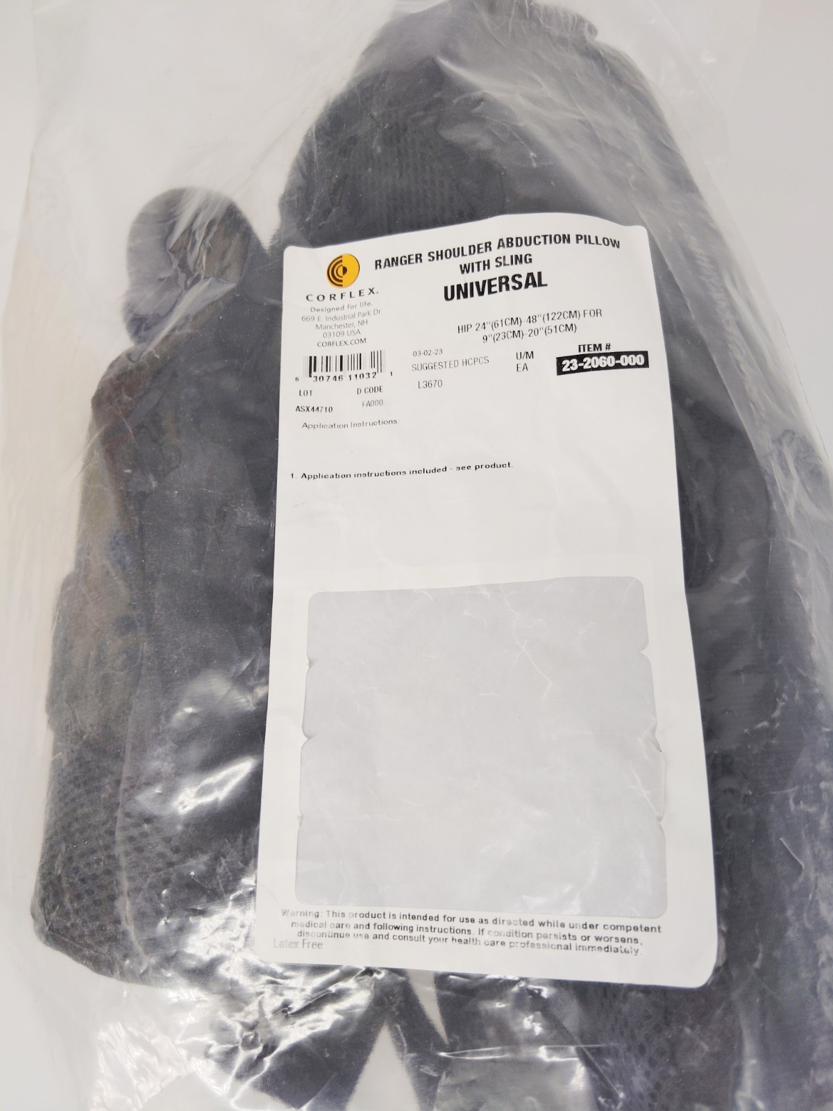 Corflex Ranger Shoulder Abduction Pillow Sling Universal 23-2060-000