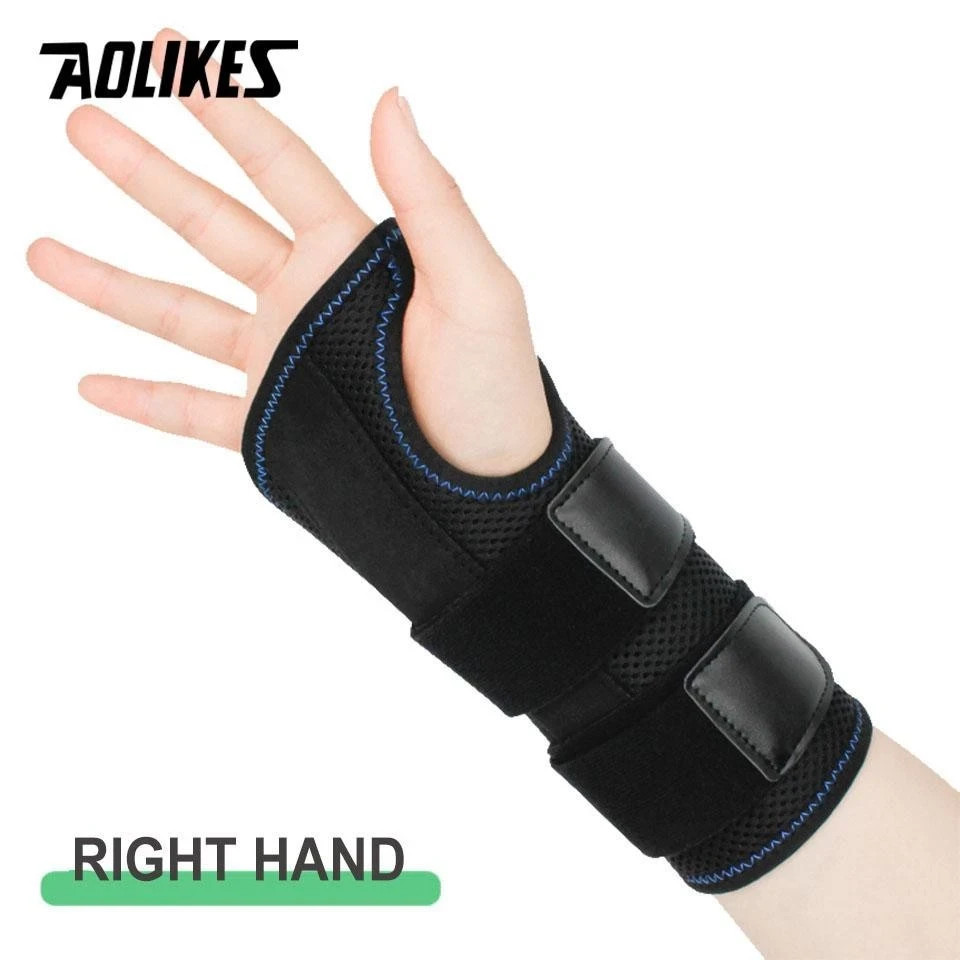 AOLIKES Wrist Brace Adjustable Wrist Support Splint 3 Stays Hand Brace 1PCS