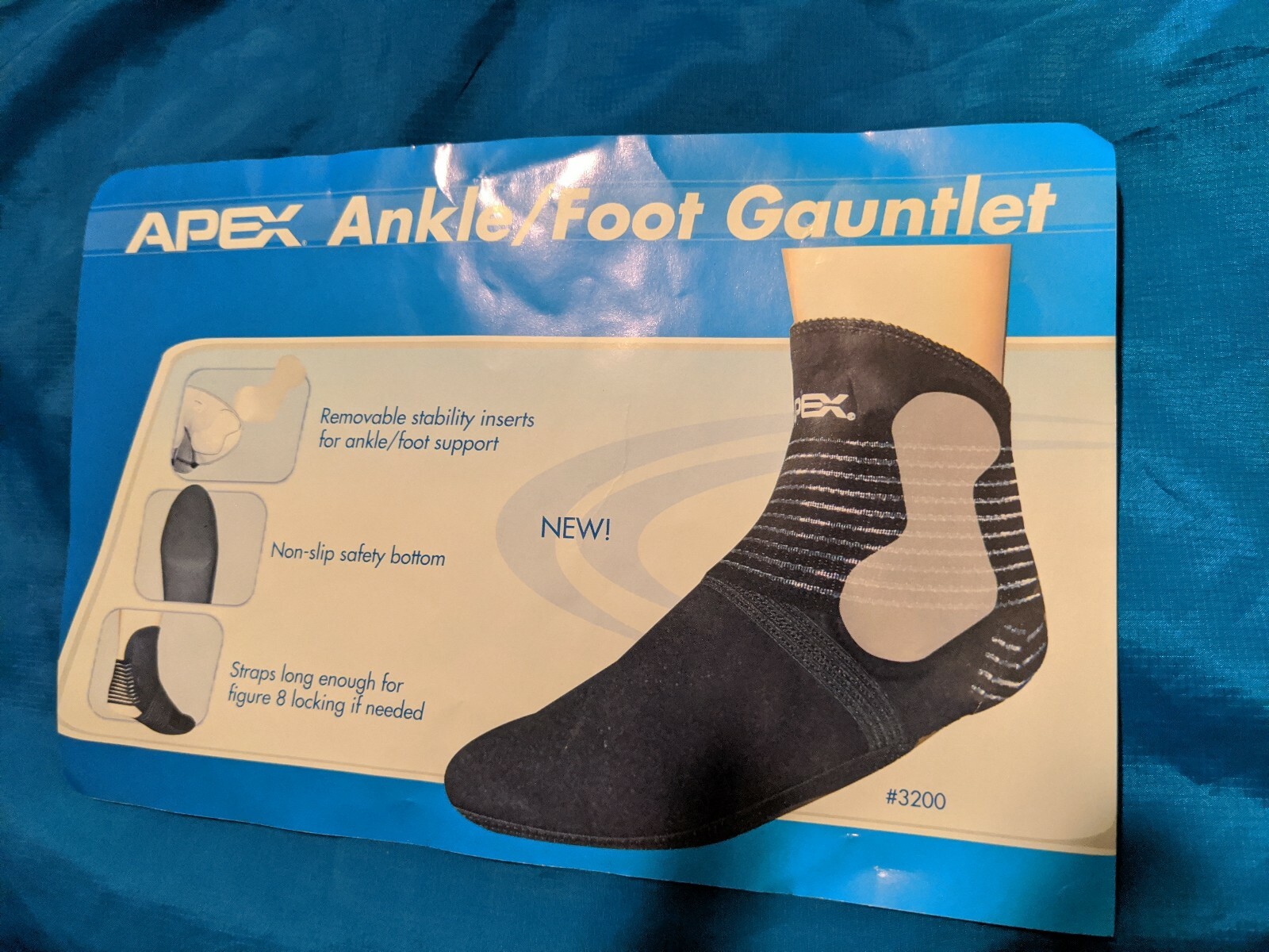 Apex Ankle Foot Gauntlet Stabilizer Wrap w/ Cool Max size Small Non-Slip Wicking