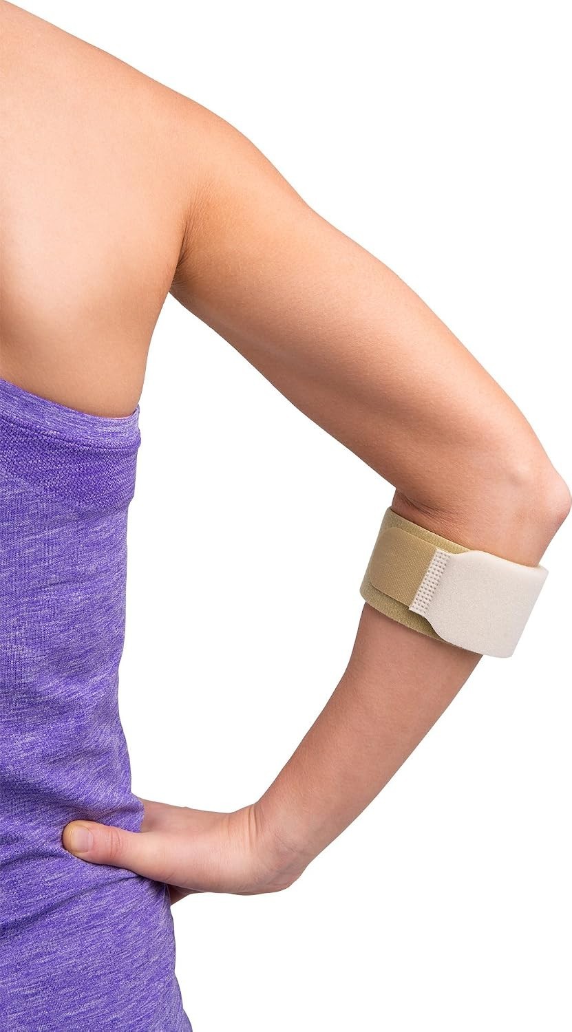 Soft Foam Pneumatic Elbow Support — Optimal Comfort for Tennis & Golfers, Beige