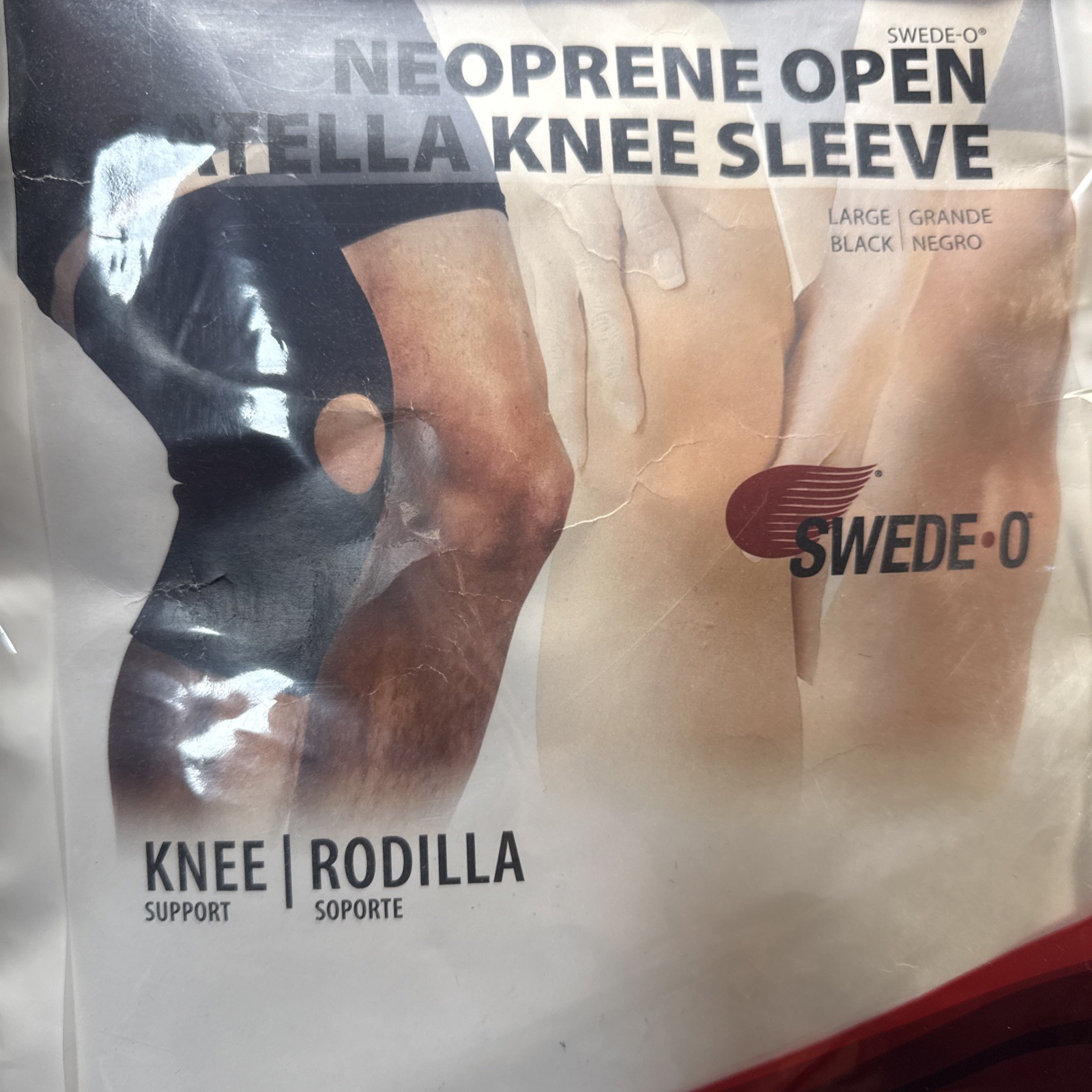 Swede-O Neoprene Open Patella Knee Sleeve Core Products Large Black Pain Knee