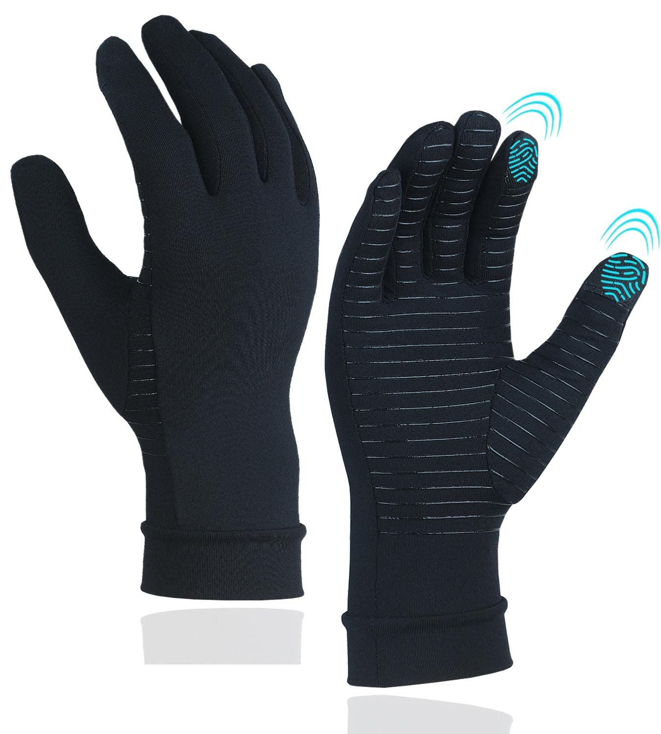Full Finger Copper Arthritis Compression Gloves Touch Screen Copper Gloves