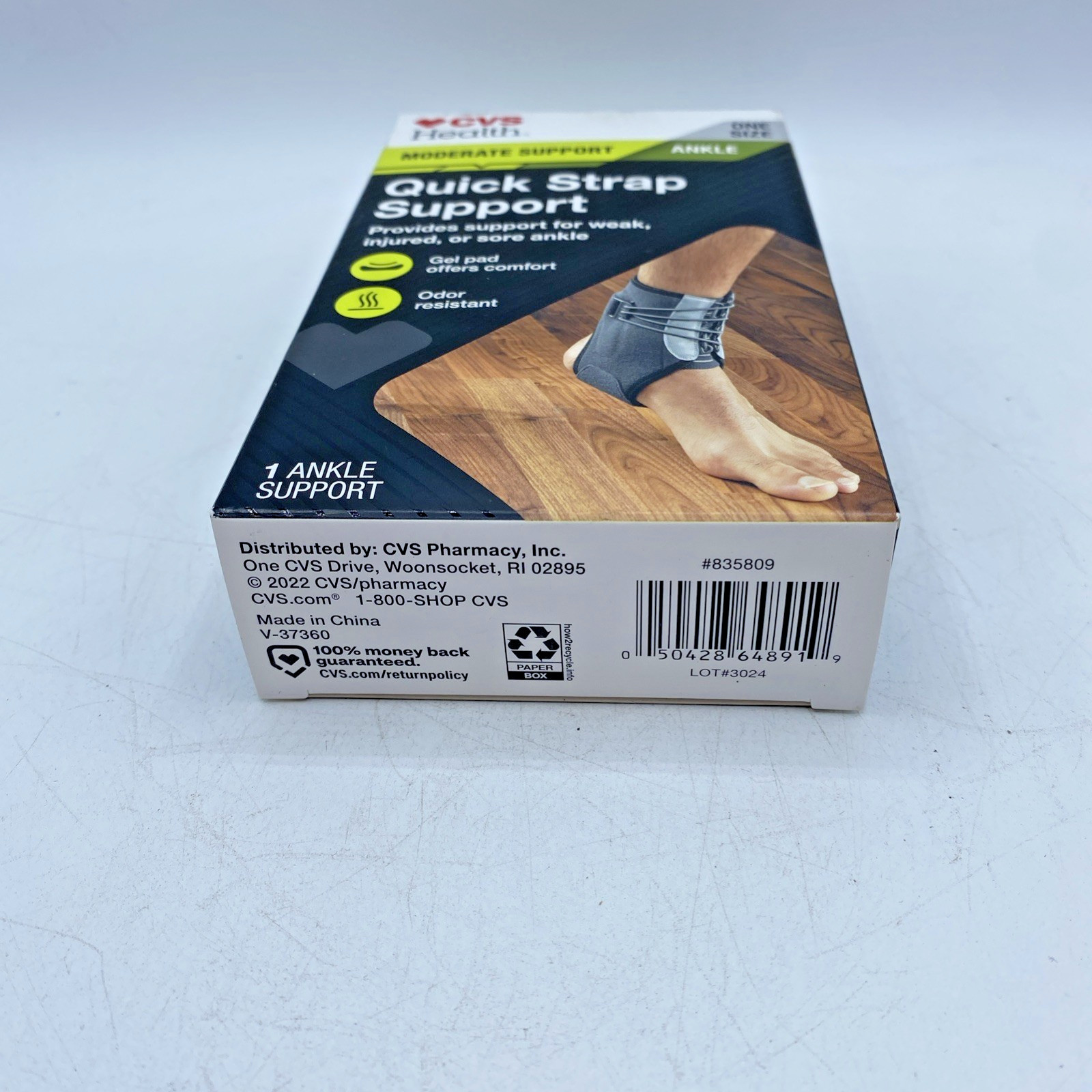 Ankle Brace Wrap Support Quick Strap Support One Size Moderate CVS Health