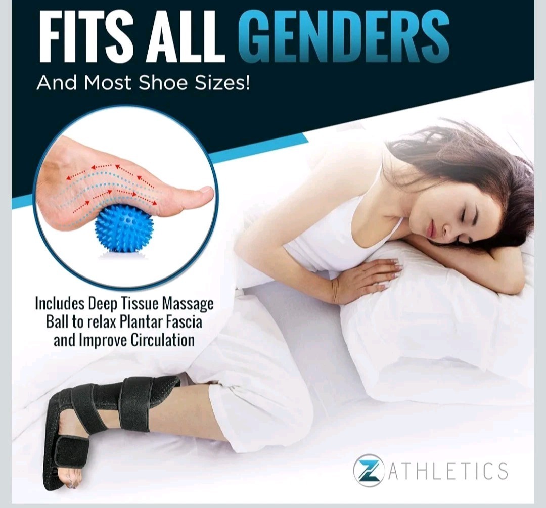 Z ATHLETICS Plantar Fasciitis Night Splint Size Small Adjustable Foot Boot Black