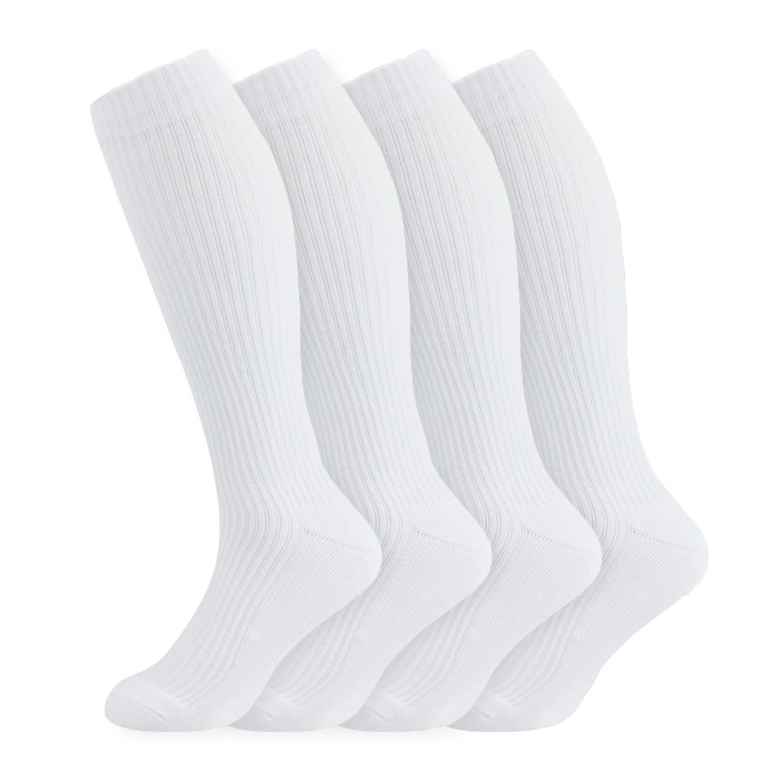 Cotton Compression Socks 15-20mmHg Knee High for Men & Women – 4/6 Pairs for Spo