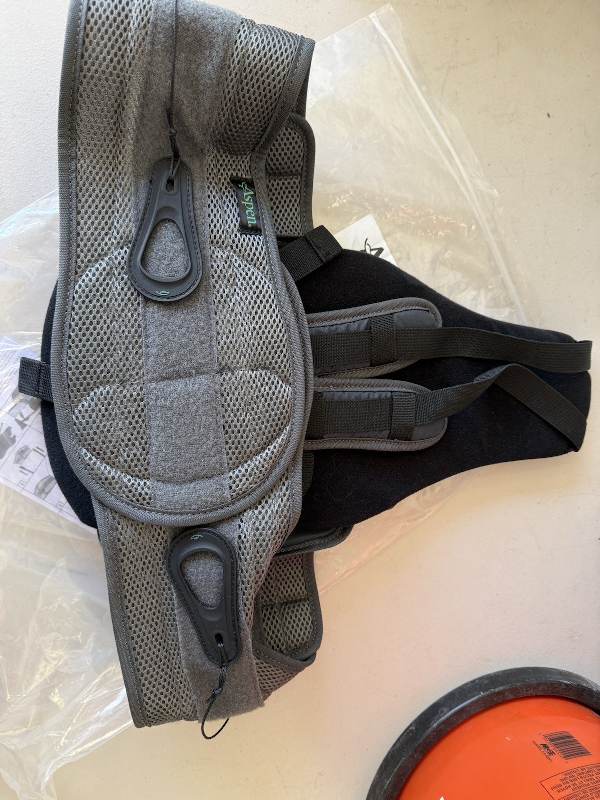 Aspen OTS Adjustable Back Brace Support Belt Universal Gray/Black MPN 504573