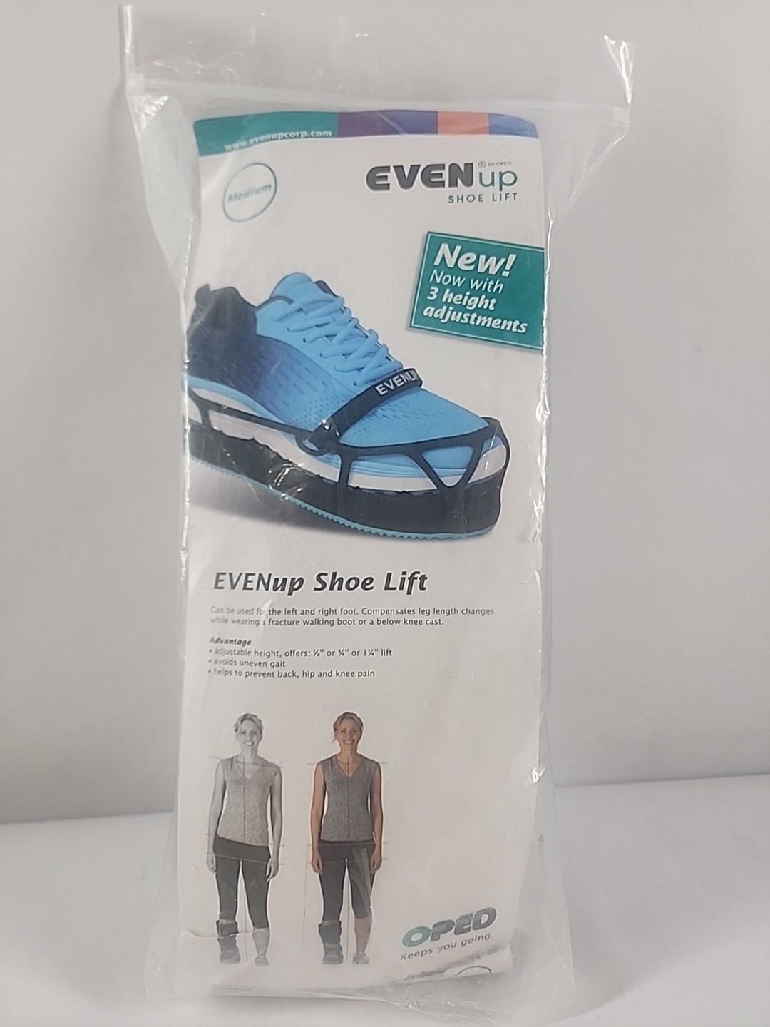EvenUp Shoe Lift Balancer Leveler Size M Medium Men 8.5-10.5 Womens 9-11 NEW