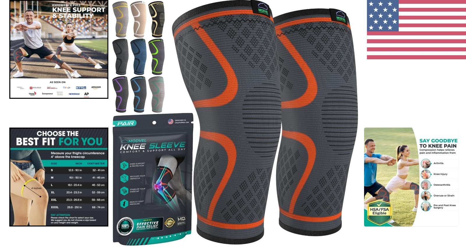 Compression Knee Brace 2-Pack for Men & Women – Ultimate Pain Relief & Support