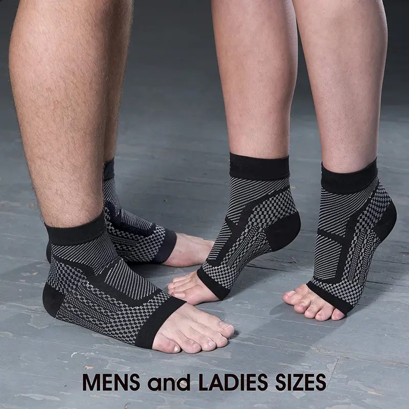 2× Compression Socks Open Toe Socks Ankle Arch Support Planter Fasciitis Pain US