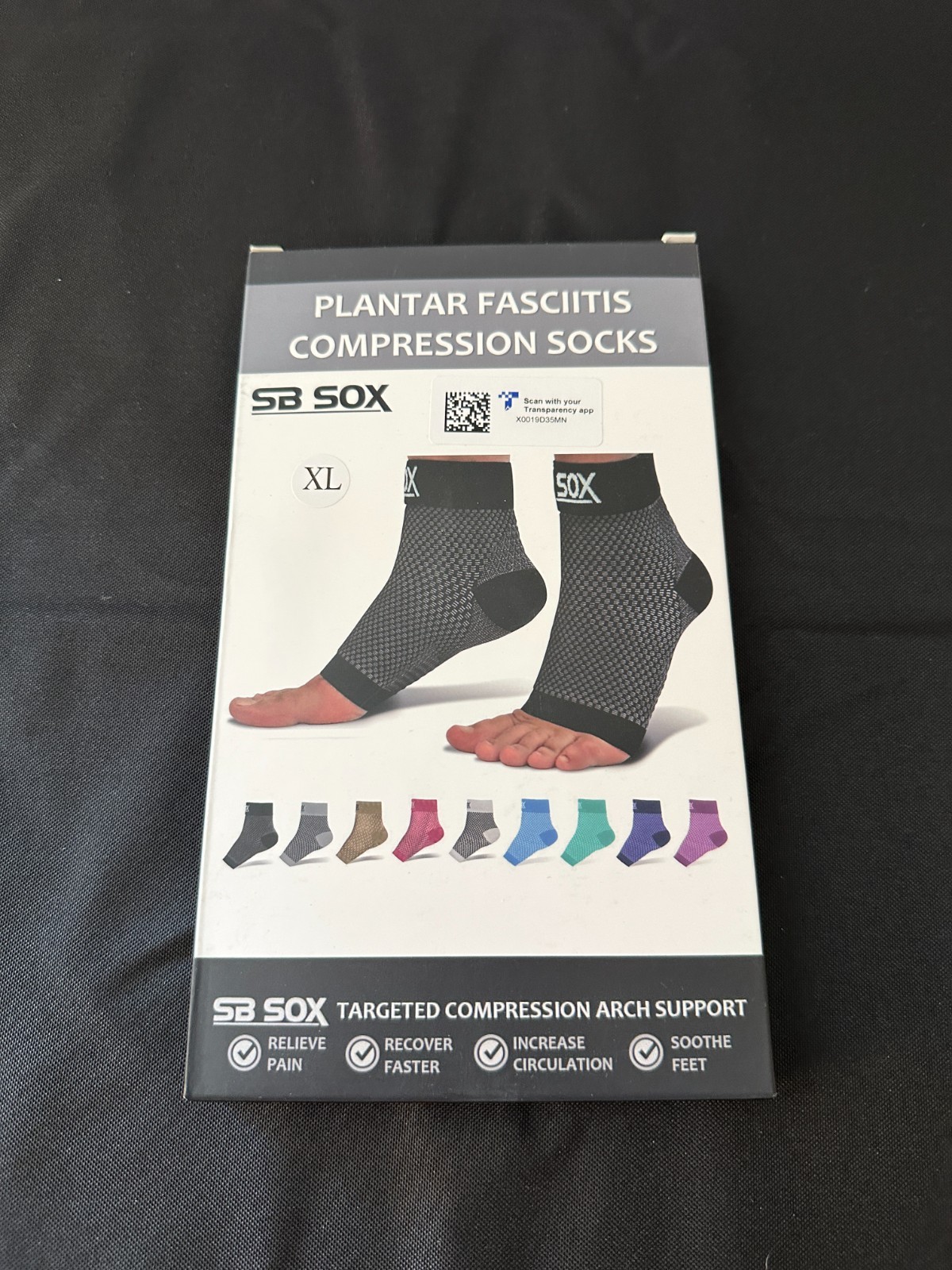 SB SOX Plantar Fasciitis Compression Socks Arch Support Low Cut / XL – NEW