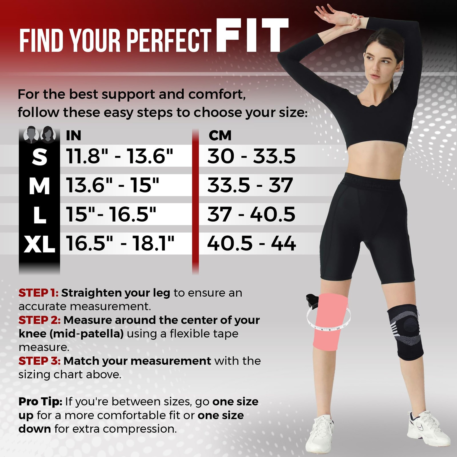 Nordic Lifting Knee Compression Sleeves, 1 Pair, Support for XX-Large, Grey