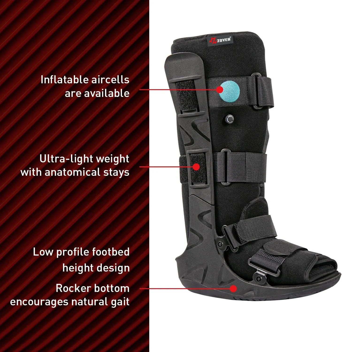 Zoyer Recovery+ 17″ Zero Gravity Boot with Pump