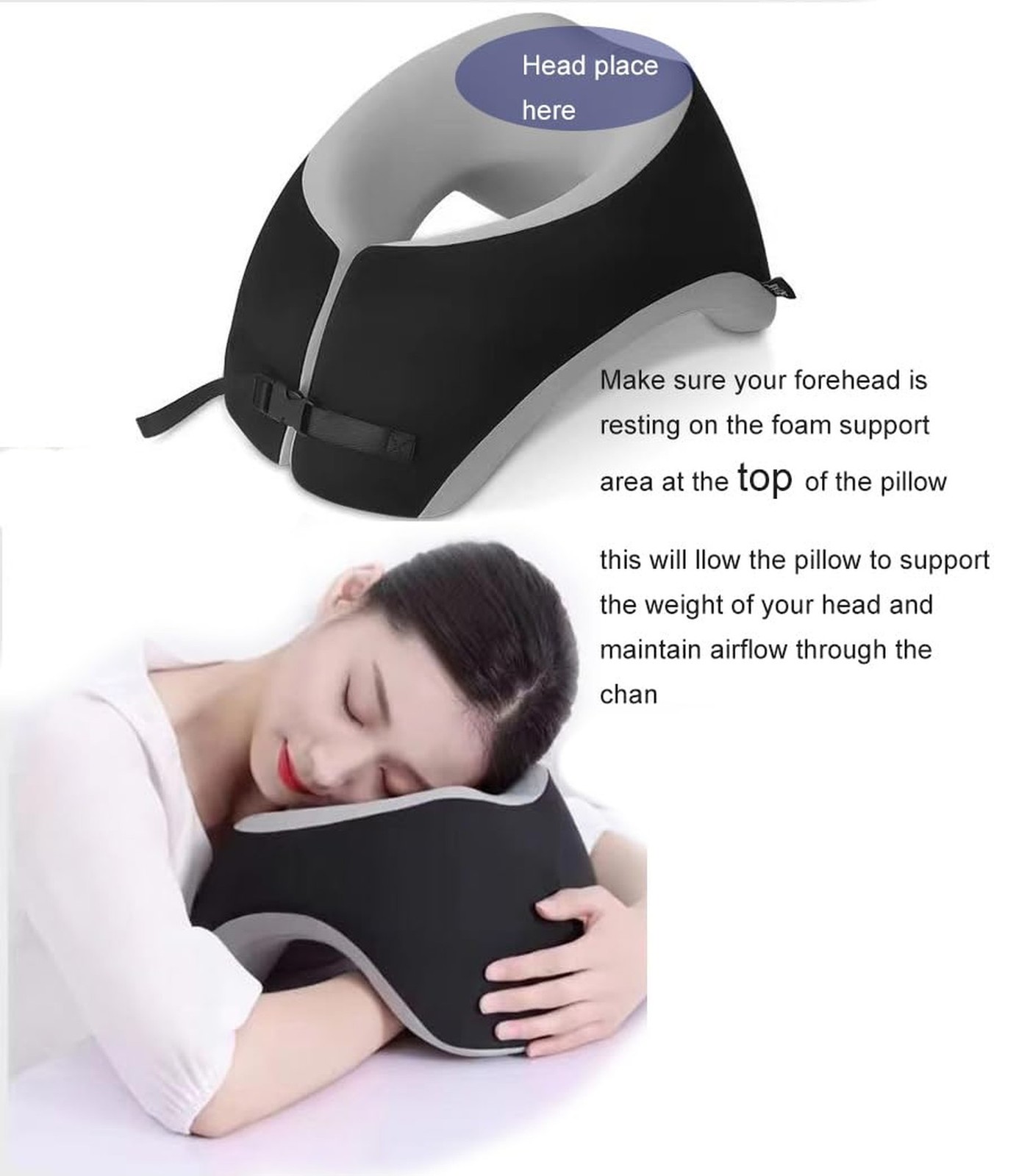 Fcare Breathe Easy Face Down Pillow, Desk Napping Pillow, Travel Head Neck Pi…