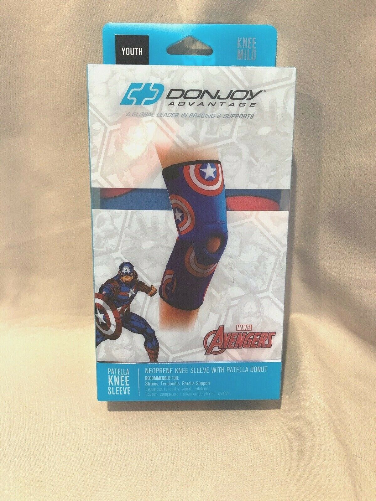 DonJoy Marvel Avengers Captain America Youth Neoprene Knee Sleeve Patella Donut