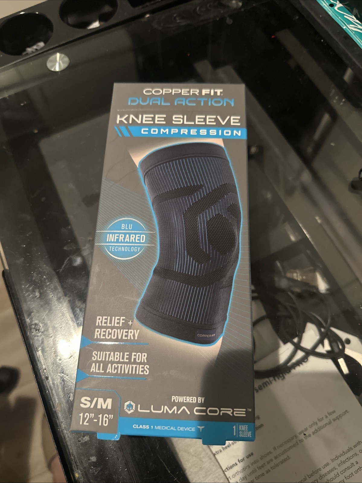 NEW COPPER FIT DUAL ACTION KNEE SLEEVE COMPRESSION S/M BRACE