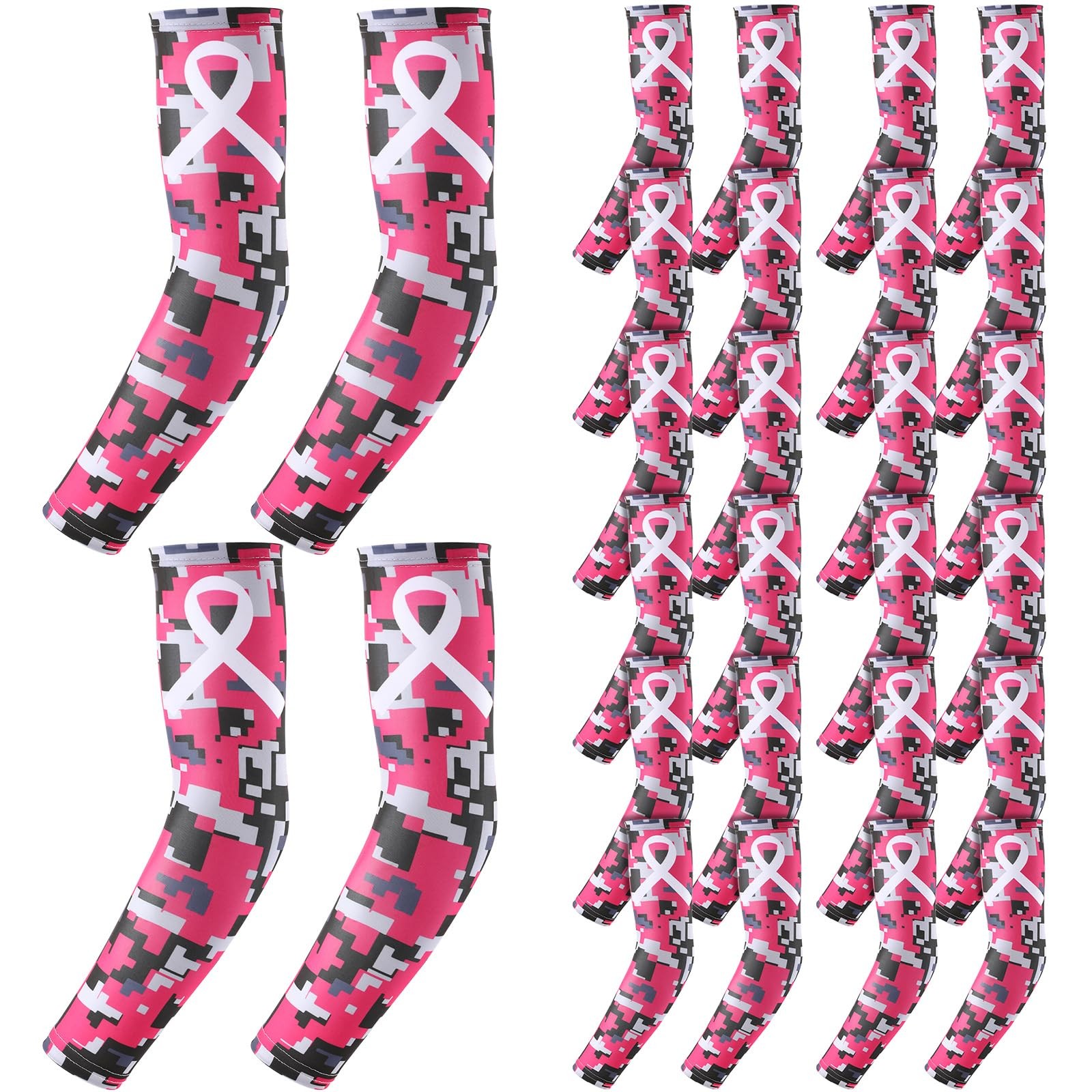 12 Pairs Breast Cancer Awareness Football Arm Sleeves Youth Pink Football Arm…
