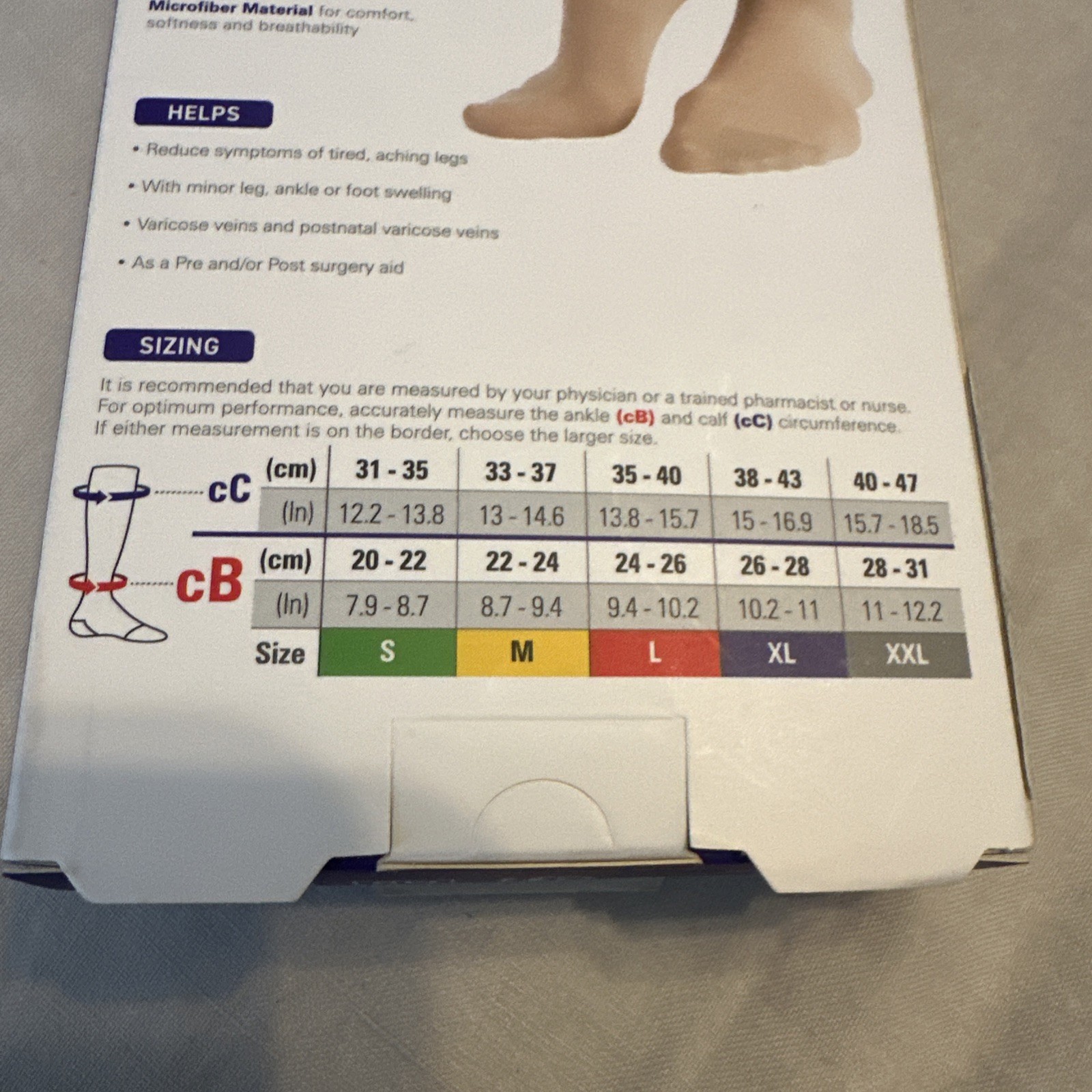 Neo G Knee High Therapeutic Socks Firm 20-30mmHg Large Beige