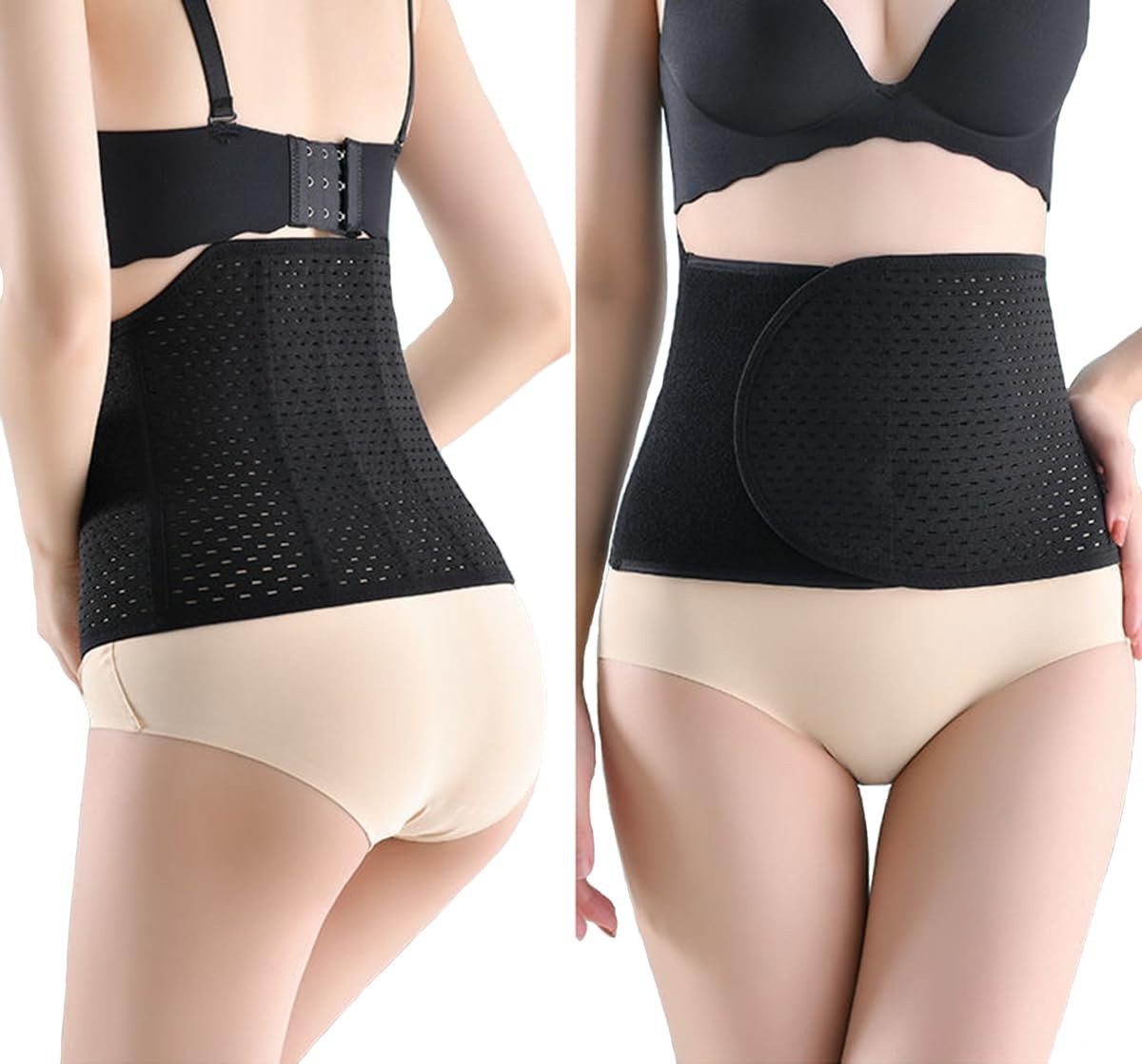 Abdominal Binder Post Surgery, Breathable Belly Band Postpartum Belly Wrap – Blk