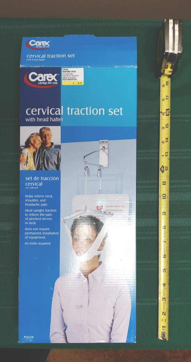 Neck Traction Collar, Carex Cervical Neck Therapy, OPEN Box
