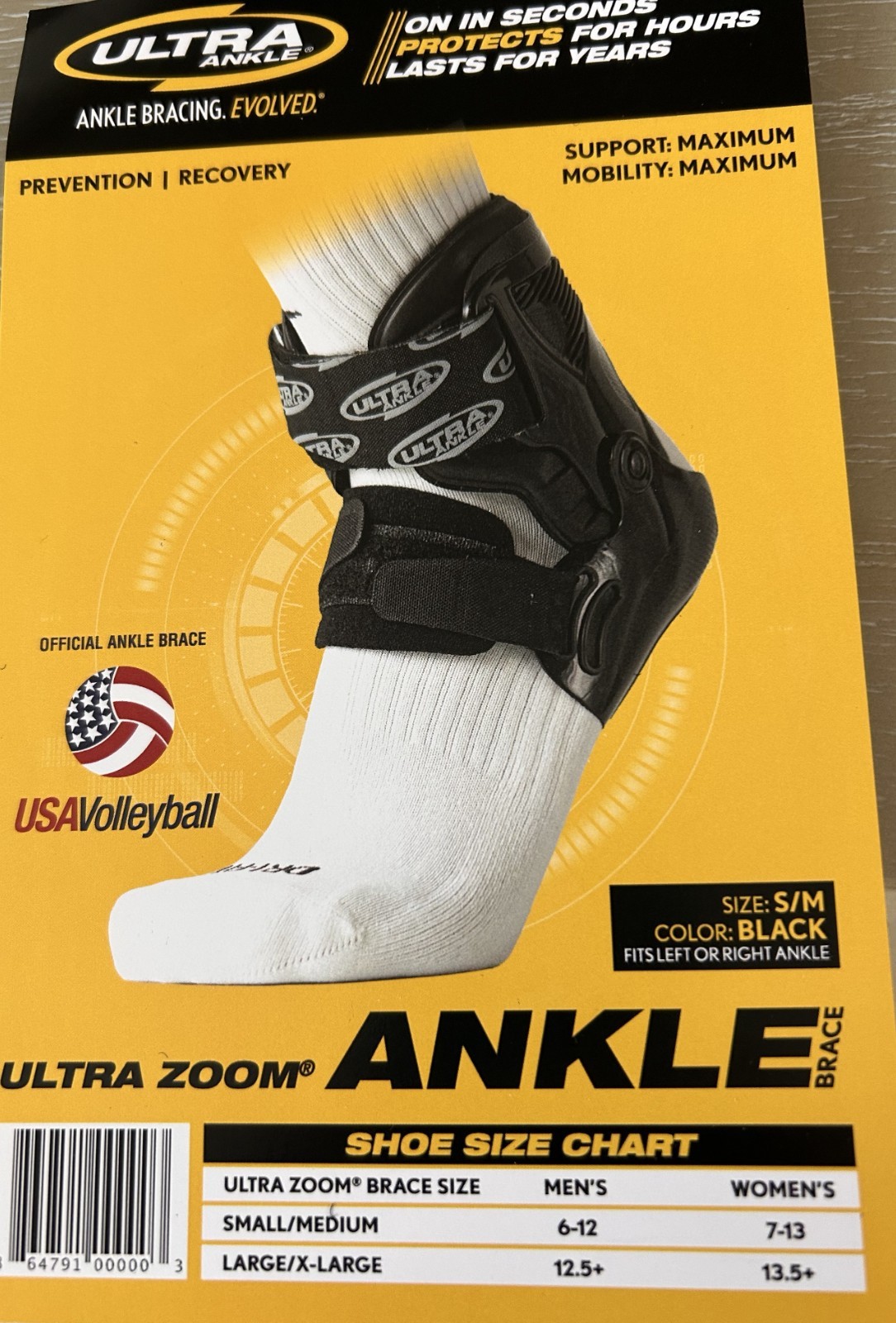 Ultra Zoom Ankle Brace (Black-Size SMALL) – Hinge Design Promotes Faster Healing